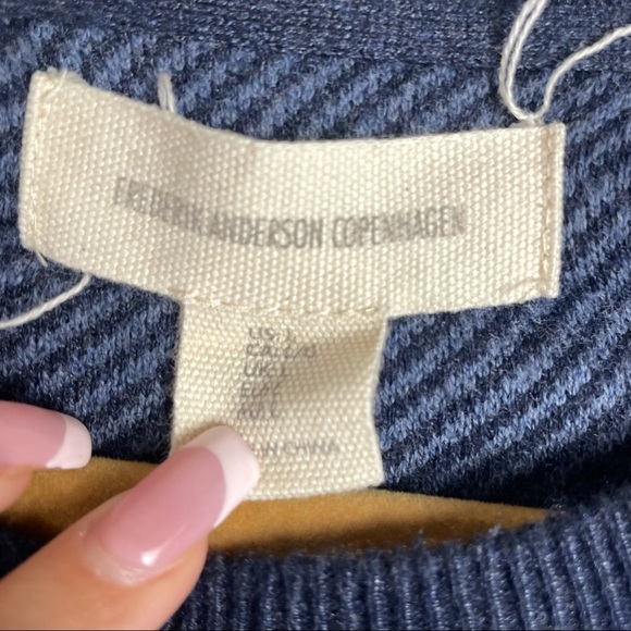 Frederik Anderson Copenhagen Navy Blue Crew Neck Sweater Size L - Picture 7 of 7